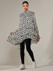Jolie Moi Black Dipped Hem Shirt Midi Dress - Image 4 of 5