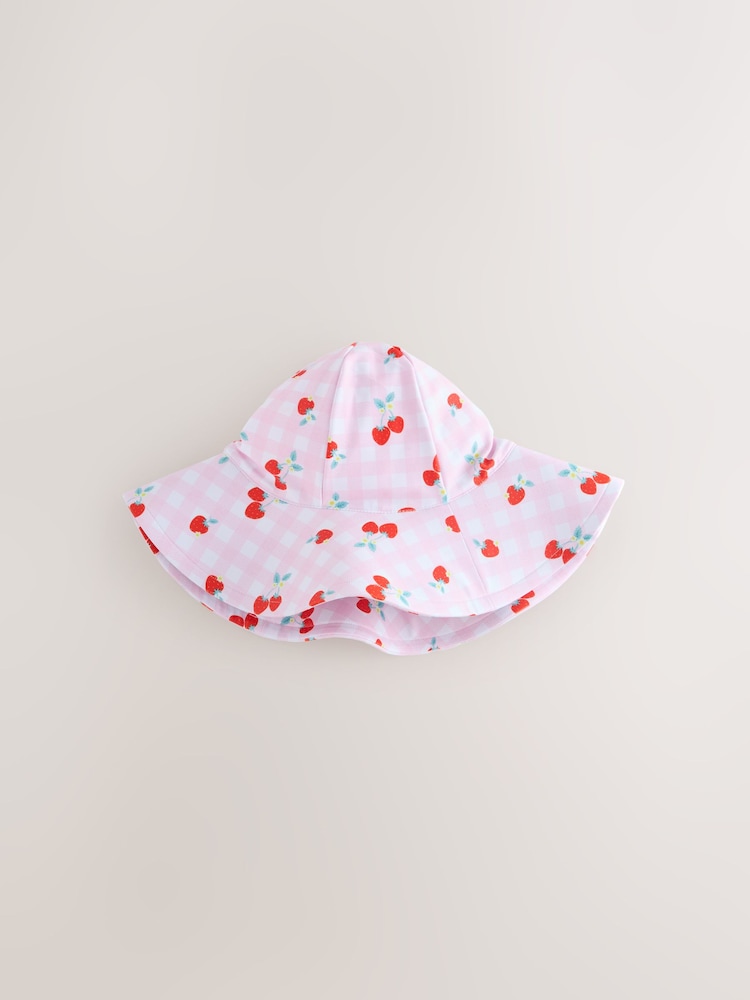 Pink Cherry Gingham Swim Hat (3mths-10yrs) - Image 1 of 3 Pink Cherry Gingham Swim Hat (3mths-10yrs) - Image 1 of 3