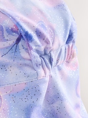 بنفسجي فاتح تصميم فراشة - قبعة سباحة واسعة تغطي الرأس والرقبة (3 شهور -10 سنوات) - صورة 4 من 5