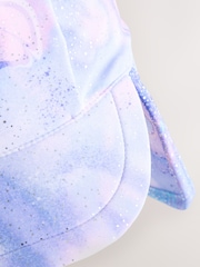 بنفسجي فاتح تصميم فراشة - قبعة سباحة واسعة تغطي الرأس والرقبة (3 شهور -10 سنوات) - صورة 5 من 5