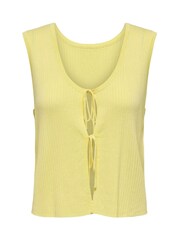 JDY Yellow Sleeveless Tie Front Knitted Top - Image 6 of 7