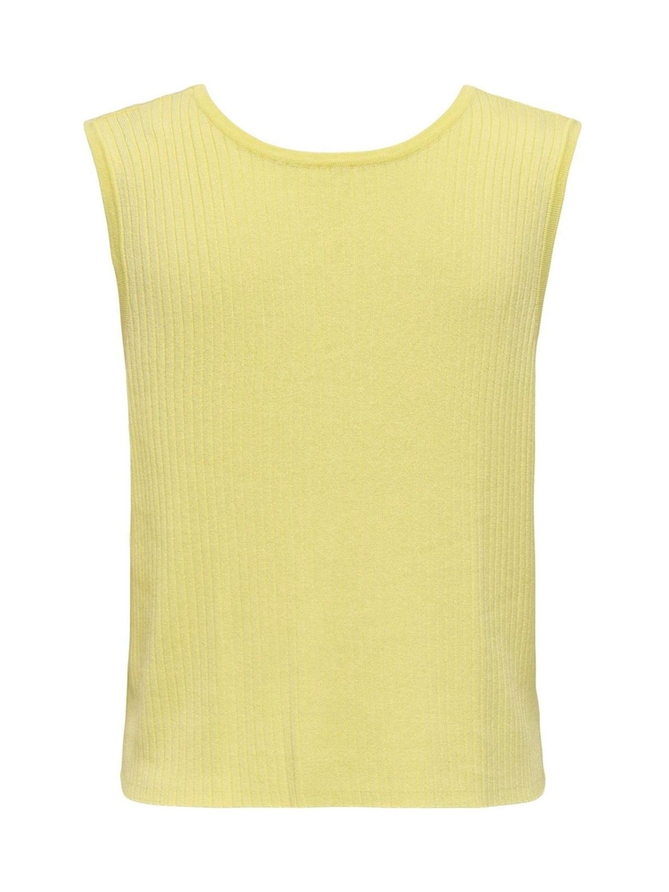JDY Yellow Sleeveless Tie Front Knitted Top - Image 7 of 7