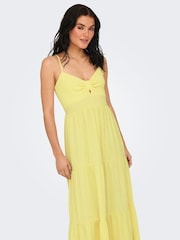 JDY Yellow Sleeveless Layered Jersey Maxi Dress - Image 3 of 6