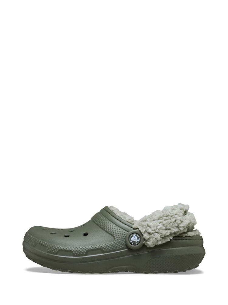 Crocs Green Classic Fleece Lined Sandals - Image 2 of 7