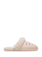Crocs Pink Classic Fuzz Scuff Slippers - Image 1 of 7