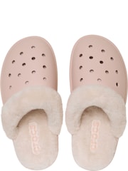 Crocs Pink Classic Fuzz Scuff Slippers - Image 5 of 7