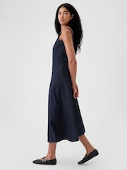 Gap Blue Denim Square Neck Midi Dress - Image 3 of 5