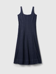 Gap Blue Denim Square Neck Midi Dress - Image 5 of 5