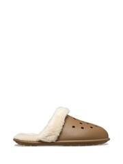 Crocs Brown Classic Fuzz Scuff Slippers - Image 1 of 7