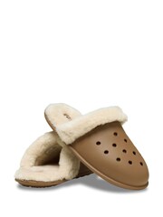 Crocs Brown Classic Fuzz Scuff Slippers - Image 5 of 7