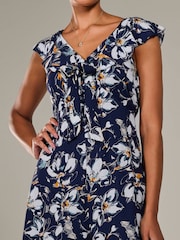 Jolie Moi Blue Frill Tie Front Jumpsuit - Image 5 of 6