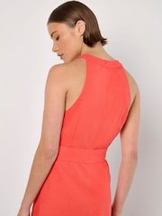Apricot Pink Faux Wrap Sleeveless Buckle Midaxi Dress - Image 4 of 5