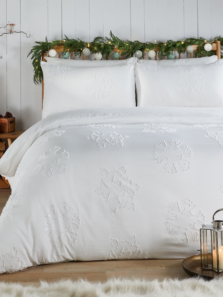 Duvet Day White Snow Crystal Tufted Duvet Set - Image 1 of 3 Duvet Day White Snow Crystal Tufted Duvet Set - Image 1 of 3