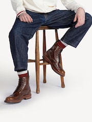 Grenson Brown Fred Leather Brogue Boots - Image 4 of 5