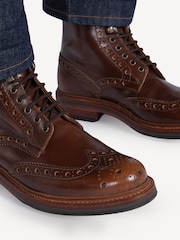 Grenson Brown Fred Leather Brogue Boots - Image 5 of 5