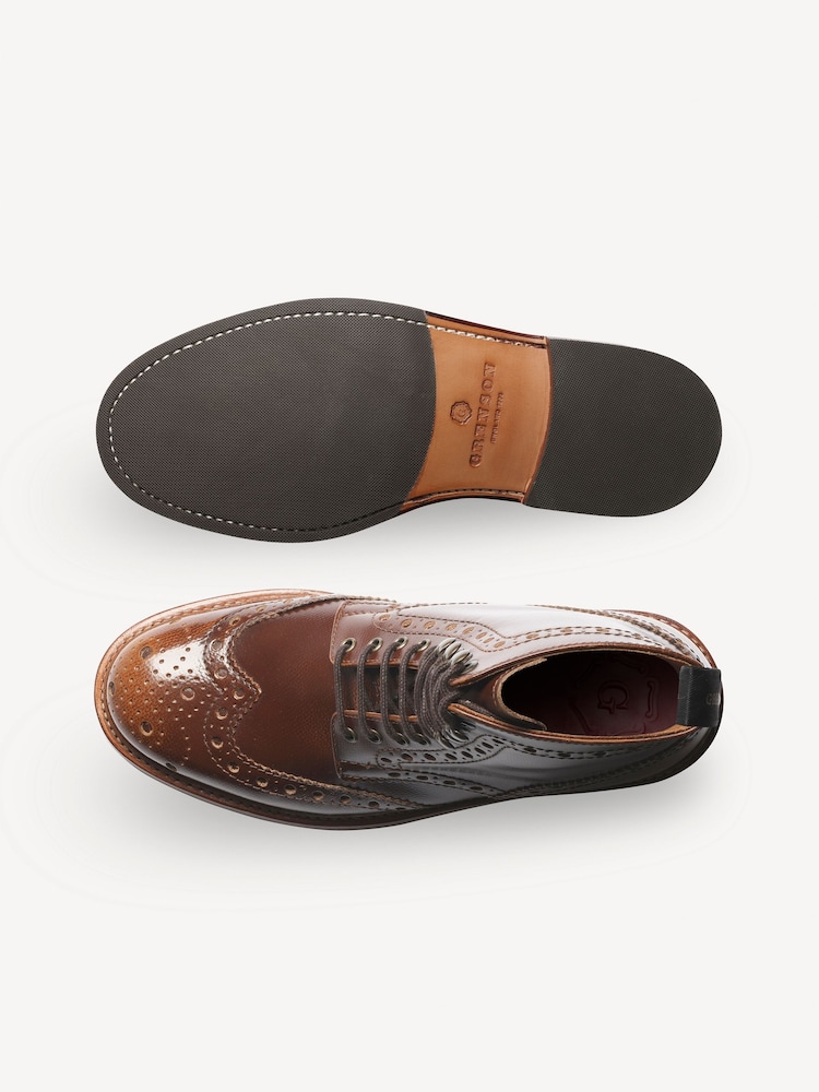 Grenson Brown Fred Leather Brogue Boots - Image 5 of 5 Grenson Brown Fred Leather Brogue Boots - Image 5 of 5