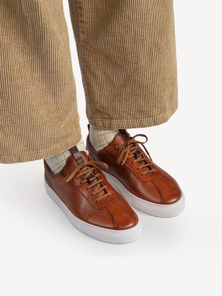 Grenson Brown Leather Trainers - Image 4 of 4