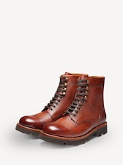 Grenson Brown Bill Leather Derby Boots - Image 1 of 5