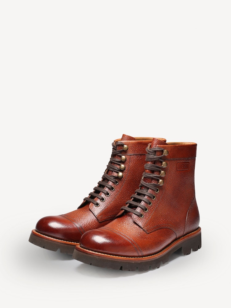 Grenson Brown Bill Leather Derby Boots - Image 1 of 5 Grenson Brown Bill Leather Derby Boots - Image 1 of 5