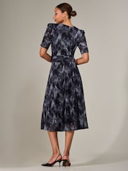 Jolie Moi Grey Ruched Sleeve Mesh Maxi Dress - Image 6 of 6
