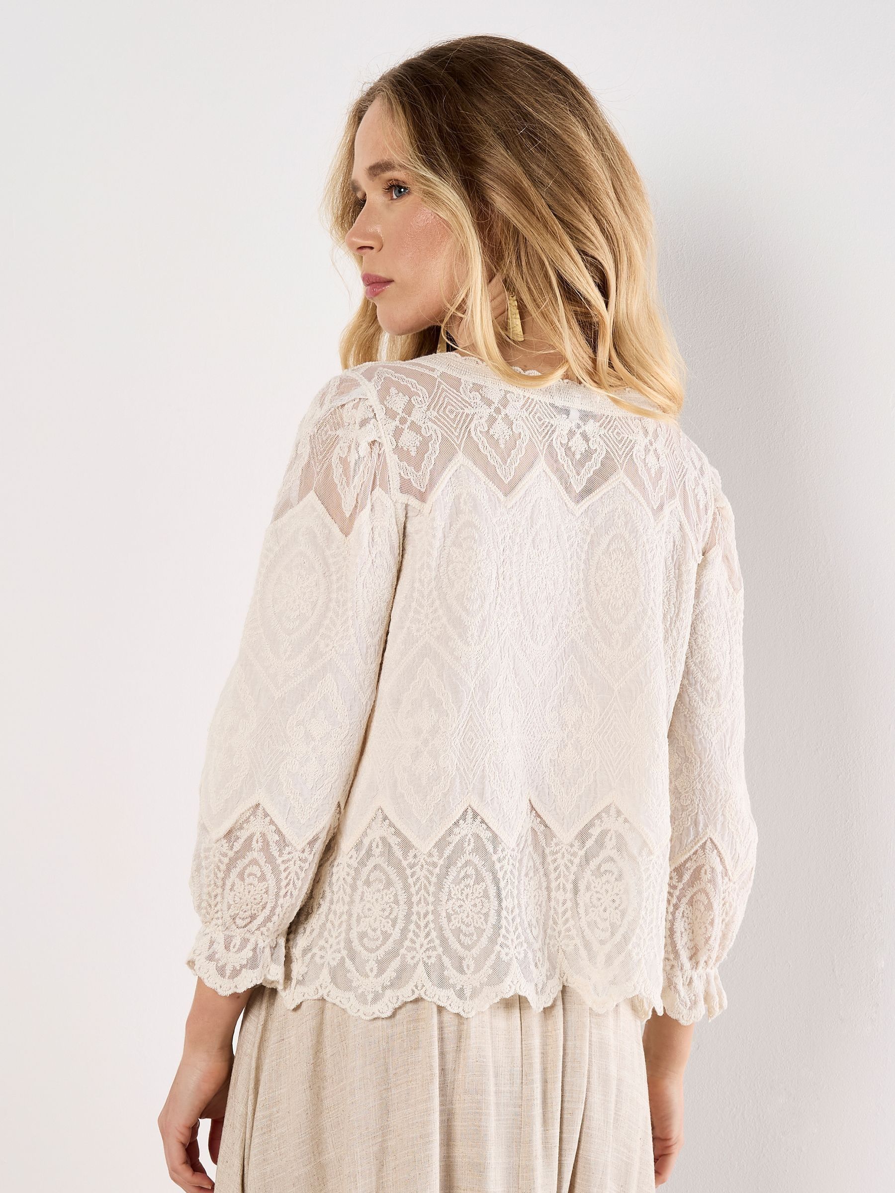 Buy Apricot Natural Diamonds & Tiles Embroidered Top from Next France