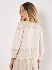 Apricot Natural Diamonds & Tiles Embroidered Top - Image 5 of 5