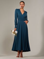 Голубой - Jolie Moi Long Sleeve Supersoft Jersey Maxi Dress - Image 1 of 6