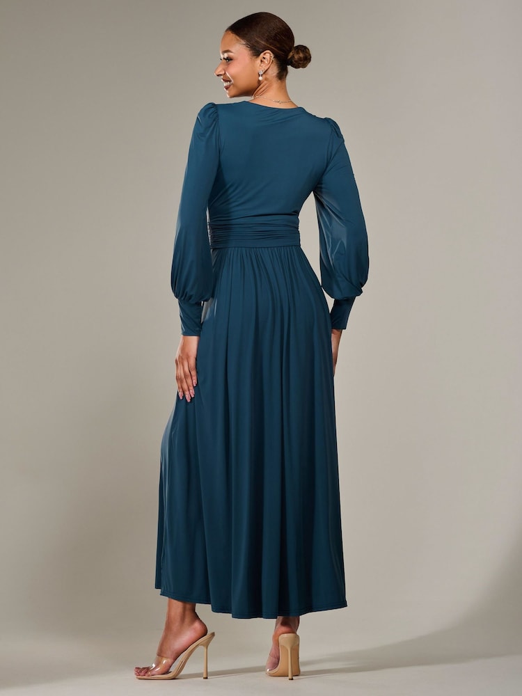 Голубой - Jolie Moi Long Sleeve Supersoft Jersey Maxi Dress - Image 2 of 6