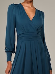 Голубой - Jolie Moi Long Sleeve Supersoft Jersey Maxi Dress - Image 3 of 6