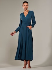 Голубой - Jolie Moi Long Sleeve Supersoft Jersey Maxi Dress - Image 4 of 6