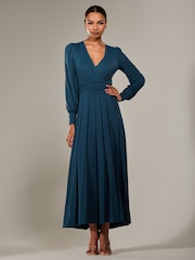 Голубой - Jolie Moi Long Sleeve Supersoft Jersey Maxi Dress - Image 5 of 6