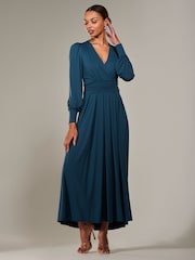 Голубой - Jolie Moi Long Sleeve Supersoft Jersey Maxi Dress - Image 6 of 6