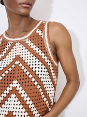 Apricot Natural Chevron Crochet Top - Image 4 of 4