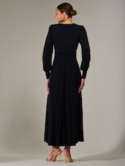 Jolie Moi Black Long Sleeve Supersoft Jersey Maxi Dress - Image 2 of 6