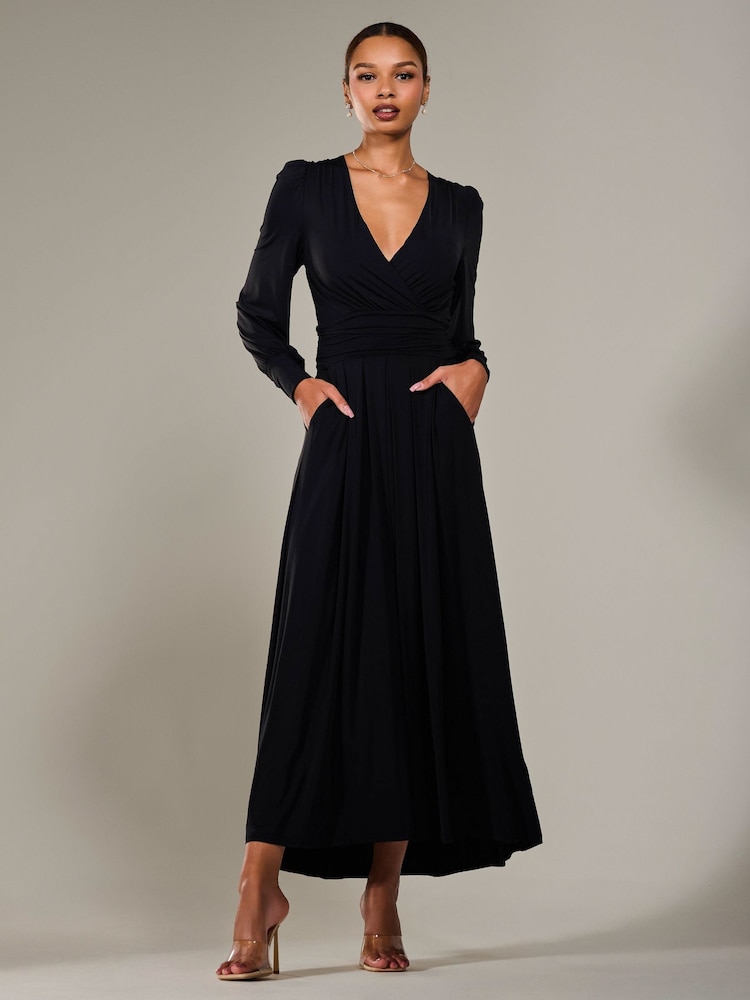 Negro - Jolie Moi Long Sleeve Supersoft Jersey Maxi Dress - Imagen 6 de 6 Negro - Jolie Moi Long Sleeve Supersoft Jersey Maxi Dress - Imagen 6 de 6