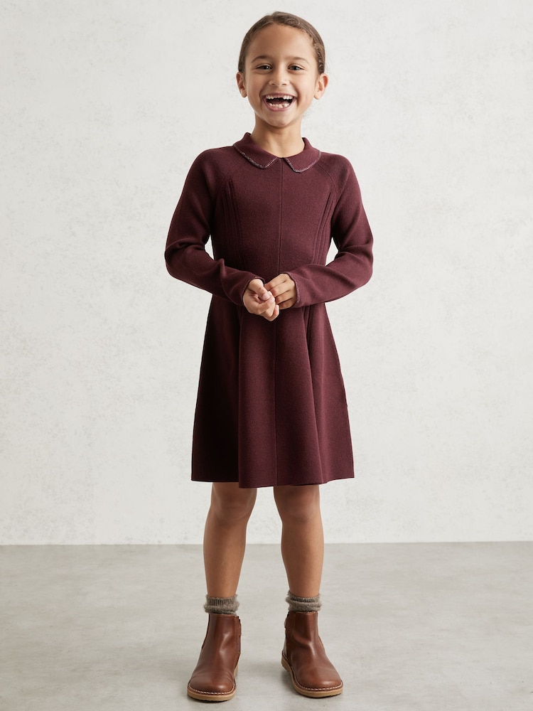 Reiss Berry Zadie Embellished Collar Knitted Dress - Image 2 of 4