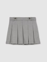 Reiss Black/White Molly Houndstooth Check Pleated Skirt - Image 1 of 4