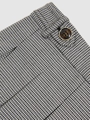 Reiss Black/White Molly Houndstooth Check Pleated Skirt - Image 4 of 4