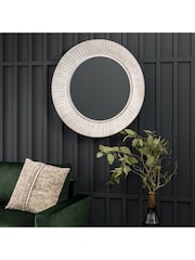 Gallery Home Cream Ramilla Round Mirror - Image 1 of 3