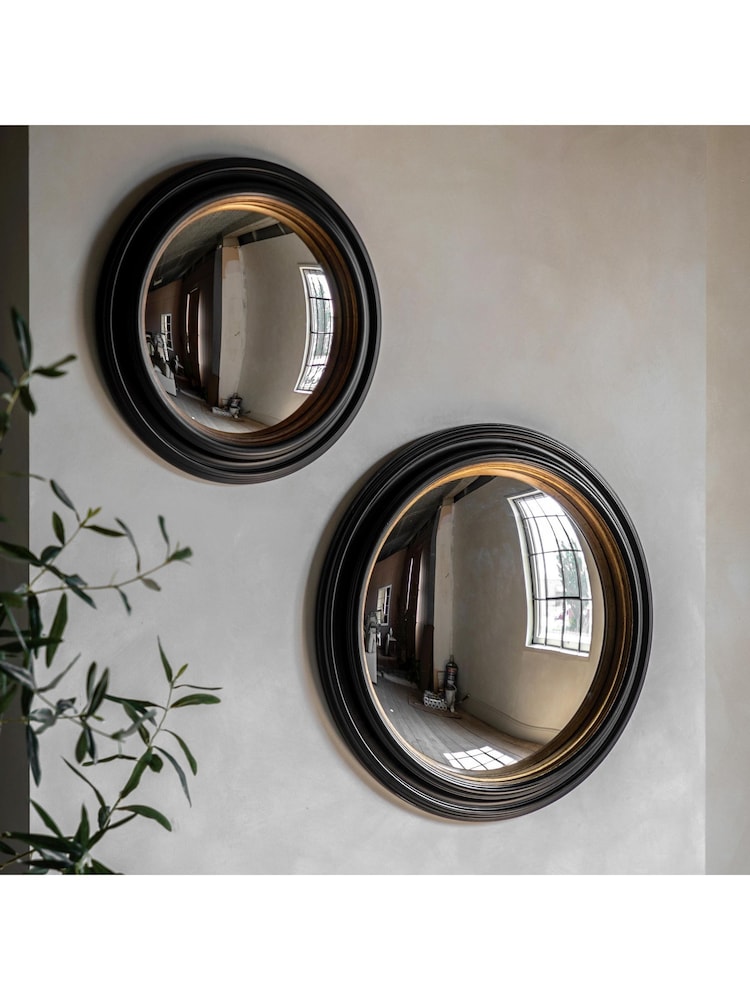 Gallery Home Black Rockfell Convex Mirror - Image 1 of 6