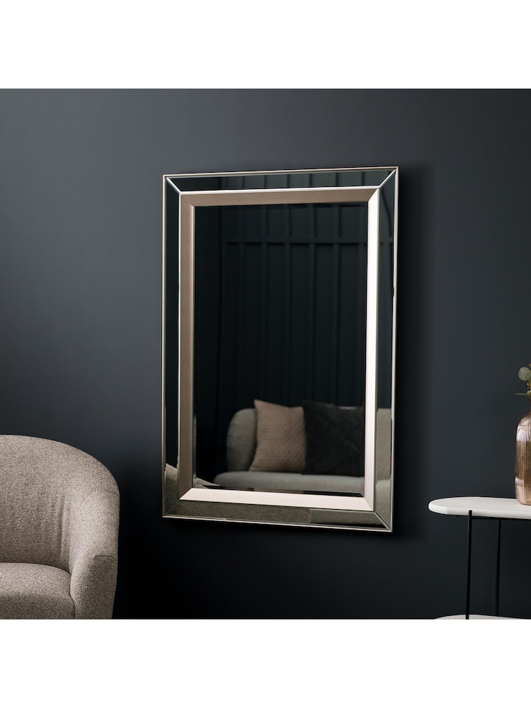 Gallery Home Silver Madron Rectangle Mirror - Image 1 of 4