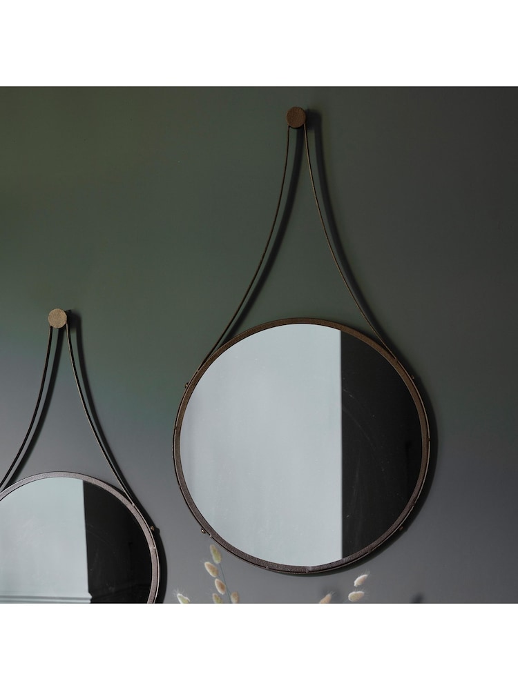 Gallery Home Bronze Broadway Round Mirror - Image 1 of 7 Gallery Home Bronze Broadway Round Mirror - Image 1 of 7