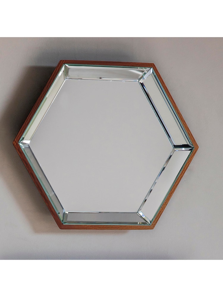 Gallery Home Copper Pacifica Hexagon Mirror - Image 1 of 3