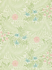 Morris & Co Larkspur Green Coral Morris Friends A4 Wallpaper Sample - Image 1 of 1
