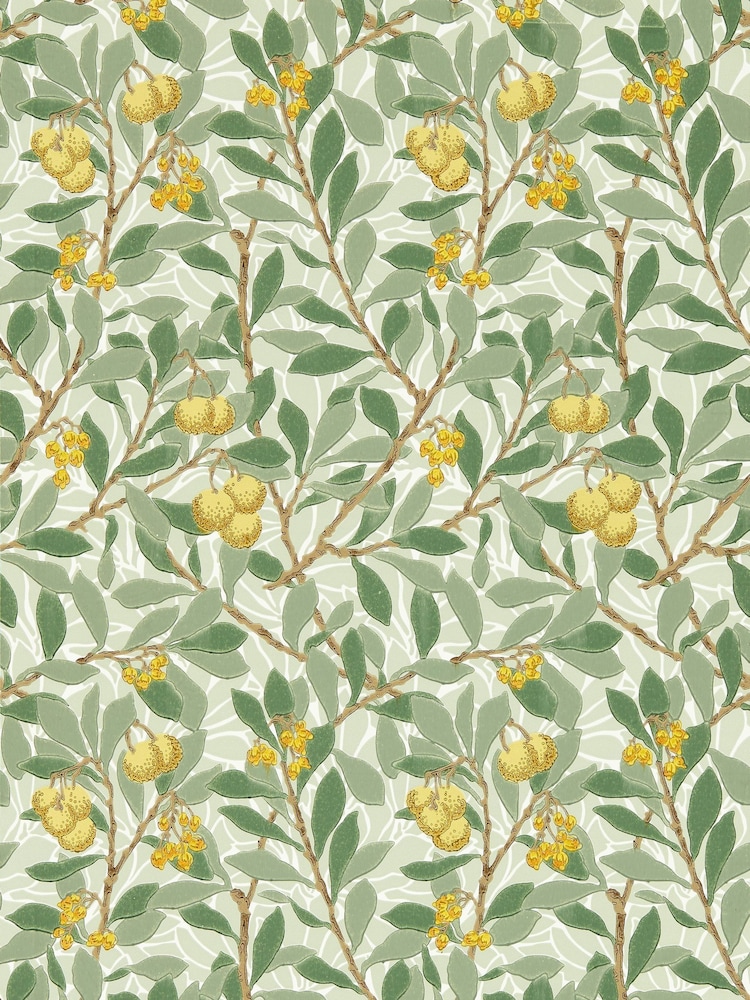 Morris & Co Arbutus Sage Lemon Morris Friends A4 Wallpaper Sample - Image 1 of 1