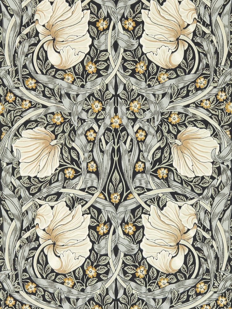 Morris & Co Pimpernel Ink Sage Friends A4 Sample Wallpaper - Image 1 of 1