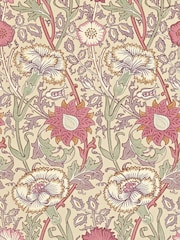 Morris & Co Pink Rose Manilla White Friends A4 Sample Wallpaper - Image 1 of 1