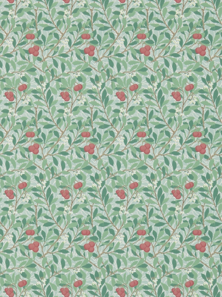 Morris & Co Arbutus Thyme Coral Morris Friends A4 Wallpaper Sample - Image 1 of 1