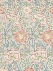 Morris & Co Pink Rose Eggshell Rose Friends A4 Sample Wallpaper - Image 1 of 1