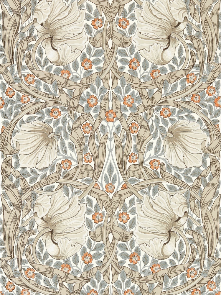 Morris & Co Pimpernel Linen Coral Friends A4 Sample Wallpaper - Image 1 of 1